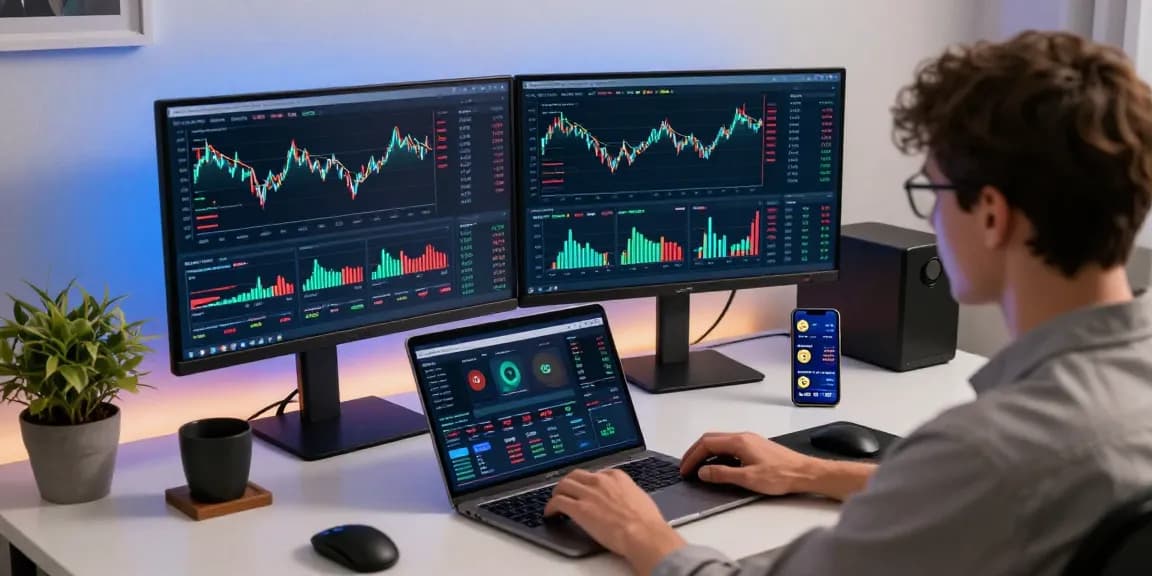 Profitable cloud mining platform analysis in a modern crypto workspace with trading tools and digital wallet interfaces.