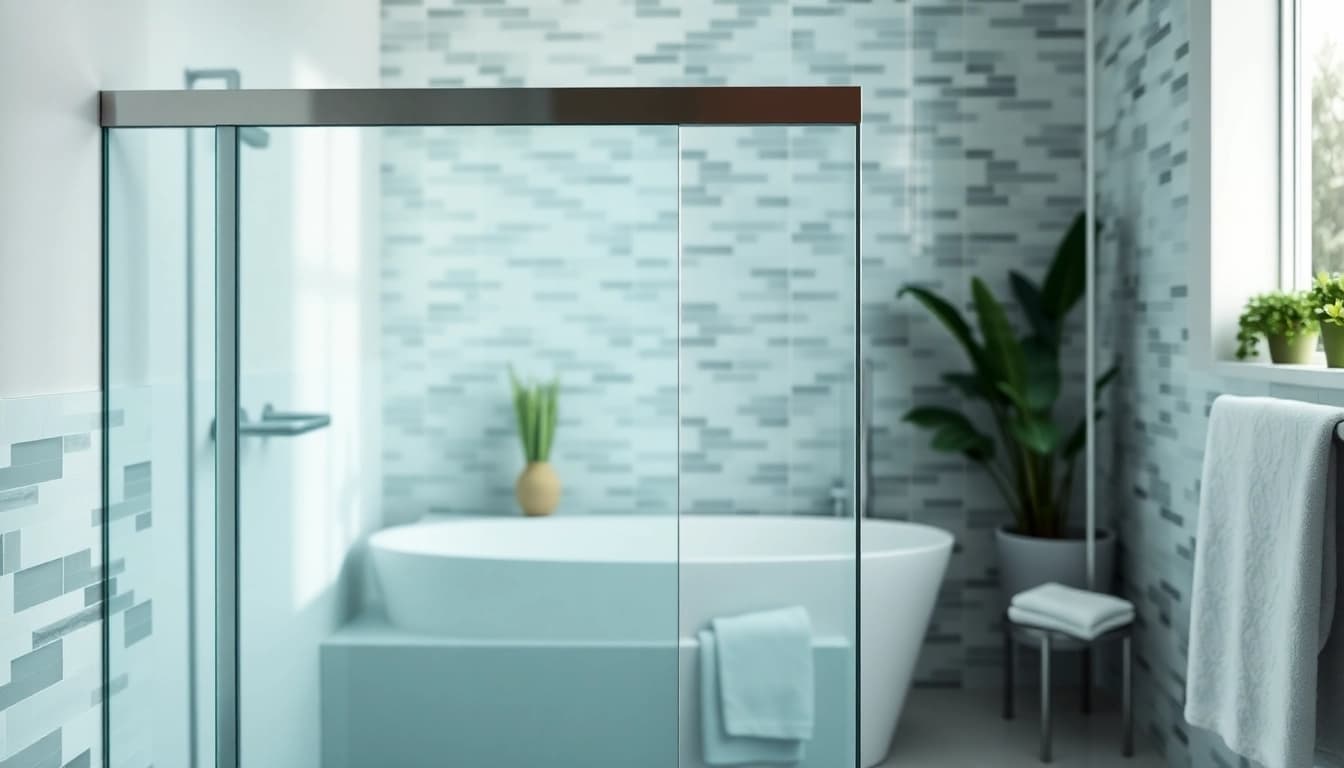 Show stunning semi frameless shower screens, highlighting their sleek design and luxurious appeal in modern bathrooms.