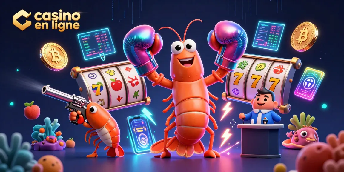 Profitez de l'excitation du casino en ligne avec un caméléon amusant et des éléments de crypto-monnaie.