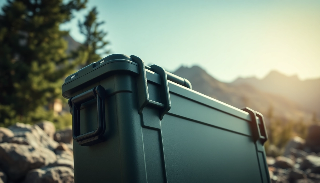 Pelican rifle case displayed prominently in nature, showcasing its durability and design.