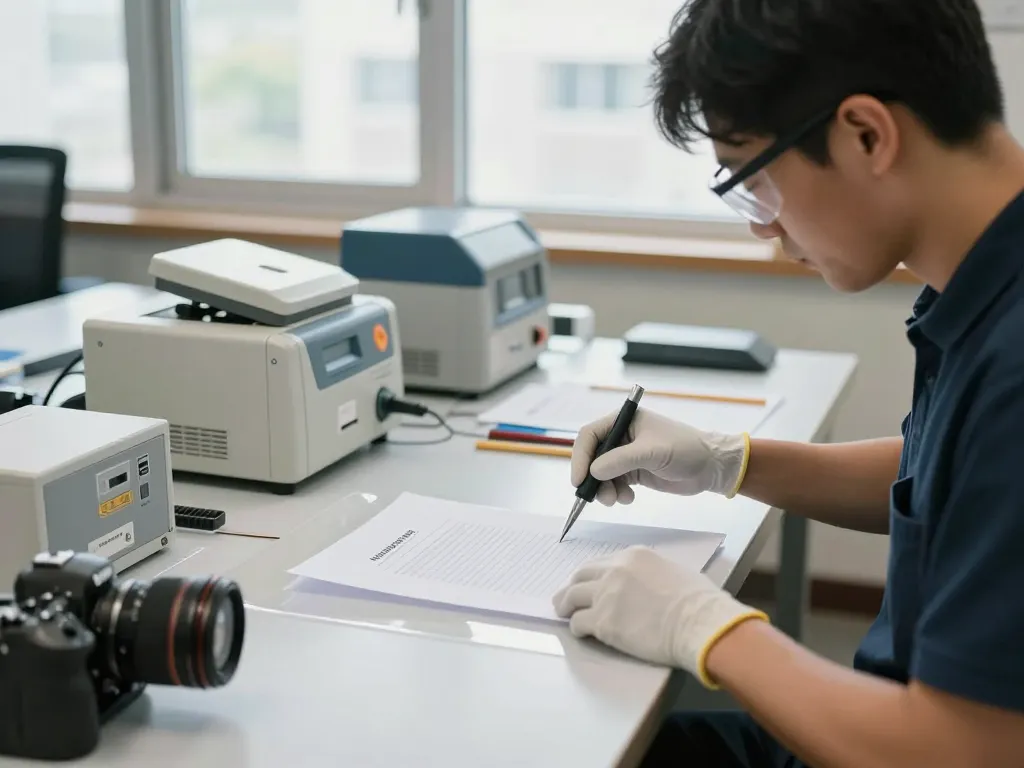 bóc giấy ép uy tín hà nội - technician carefully removing plastic laminate from important documents with innovative technology in a professional workshop