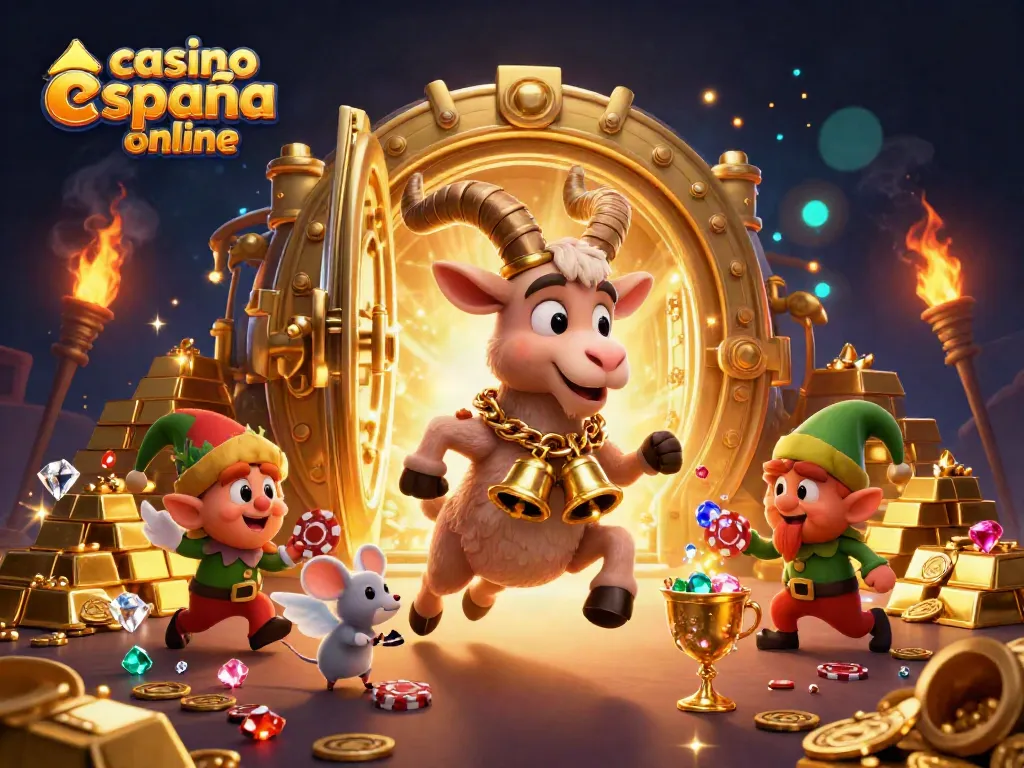 Enfréntate a la diversión en el casino España online con símbolos de juegos y personajes alegóricos.