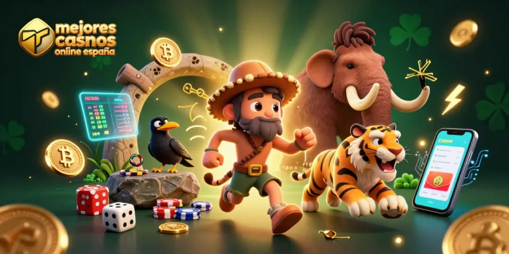 Visualiza los mejores casinos online España con esta ilustración 3D llena de emoción y detalles.
