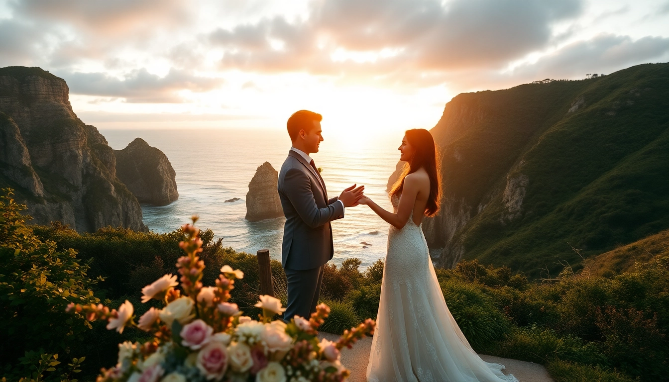 Capture the essence of Big Sur wedding photography with a couple exchanging vows against a breathtaking backdrop.