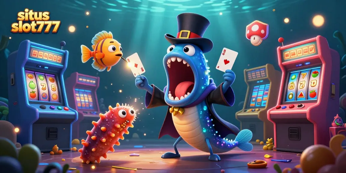 Permainan situs slot777 dengan ikan gulper dan pemancing angler dalam aksi sulap yang menarik.