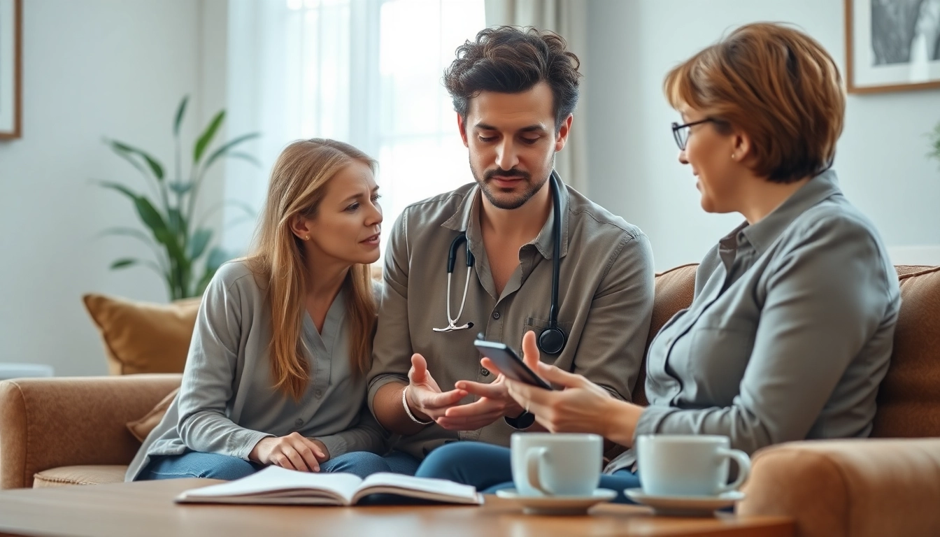 Discussing depression symptoms between a therapist and patient in a supportive, professional setting.