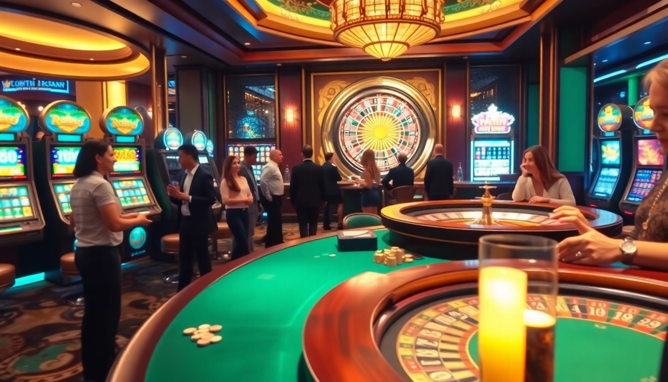 Jeu passionnant au meilleure casino en ligne avec des joueurs à une table de blackjack.