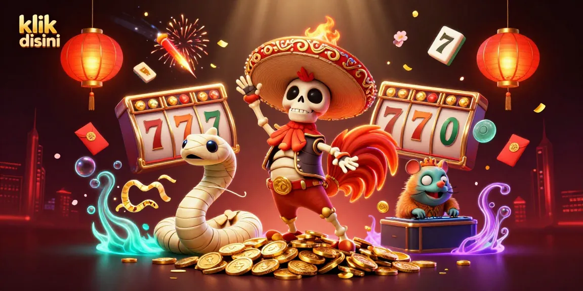 Bergabunglah dengan kegembiraan saat "klik disini" untuk meraih kemenangan di mesin slot yang diilustrasikan dengan karakter 3D yang menarik.