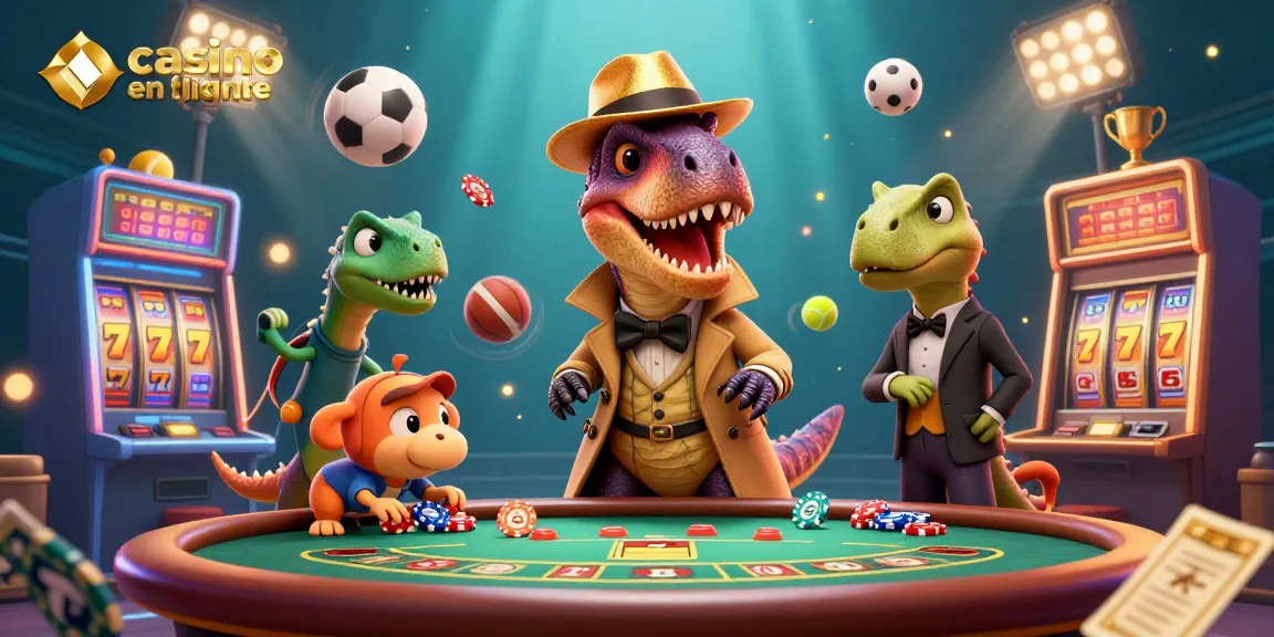 Visuel captivant d'un casino en ligne fiable, illustrant différentes interactions de jeu et d'éléments de stratégie.