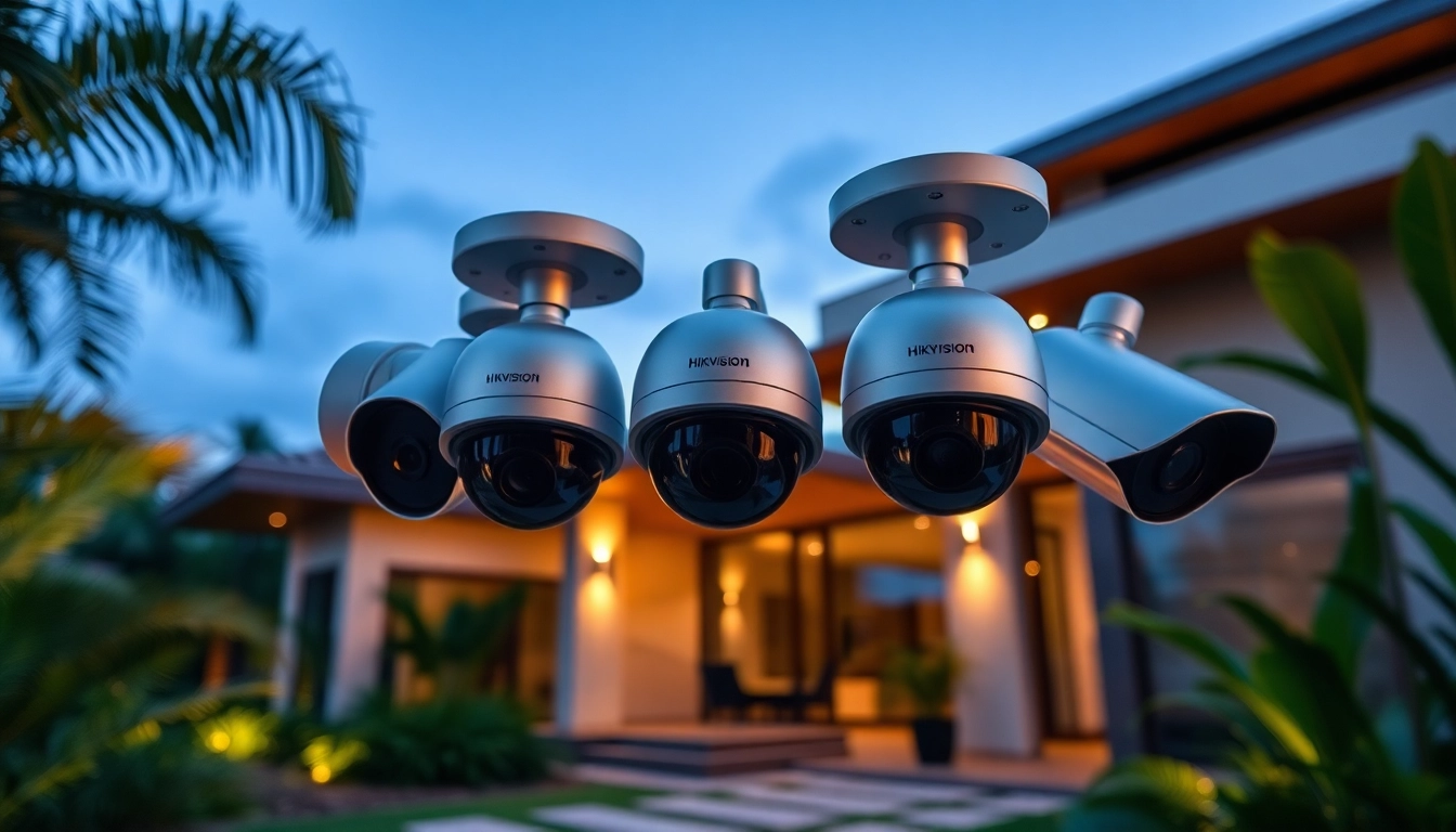 Cámaras Hikvision instaladas en una casa moderna en Guanacaste, que ejemplifican tecnología de seguridad innovadora.