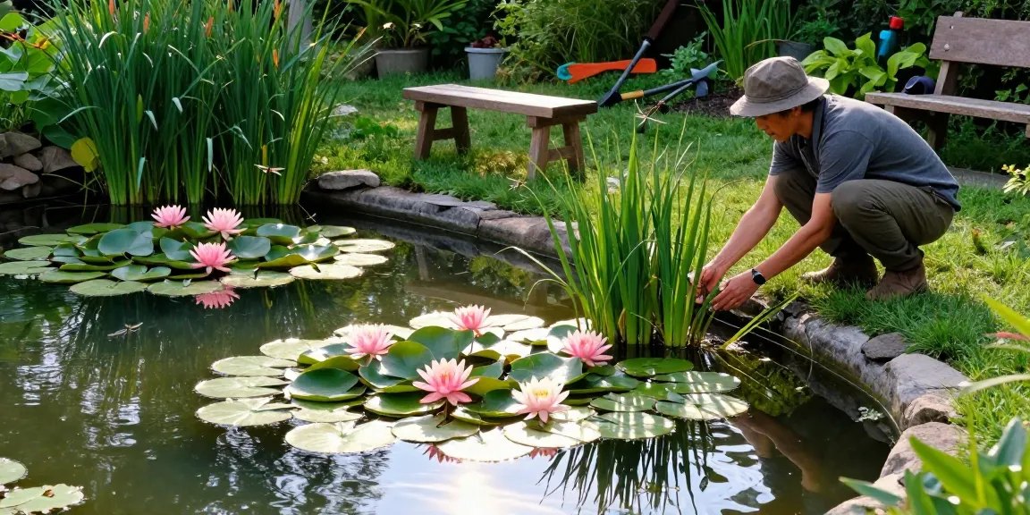 Buy Water Lilies with vibrant blooms floating on a serene pond, enhancing garden beauty.
