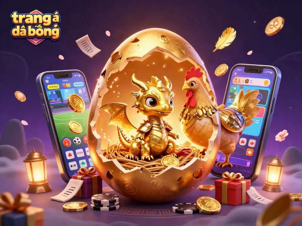 Trang cá độ đá bóng trực tuyến với hình ảnh tinh tế của rồng vàng và chip chơi bài.