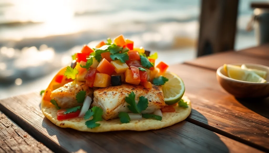 Best tacos in Cabo served with fresh ingredients overlooking the beach.