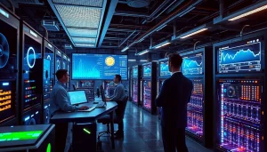 Visual representation of the best crypto mining site featuring advanced mining rigs and data monitoring.