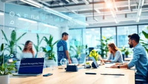 Engaging Technology collaboration scene in a modern workspace highlighting innovation and teamwork.