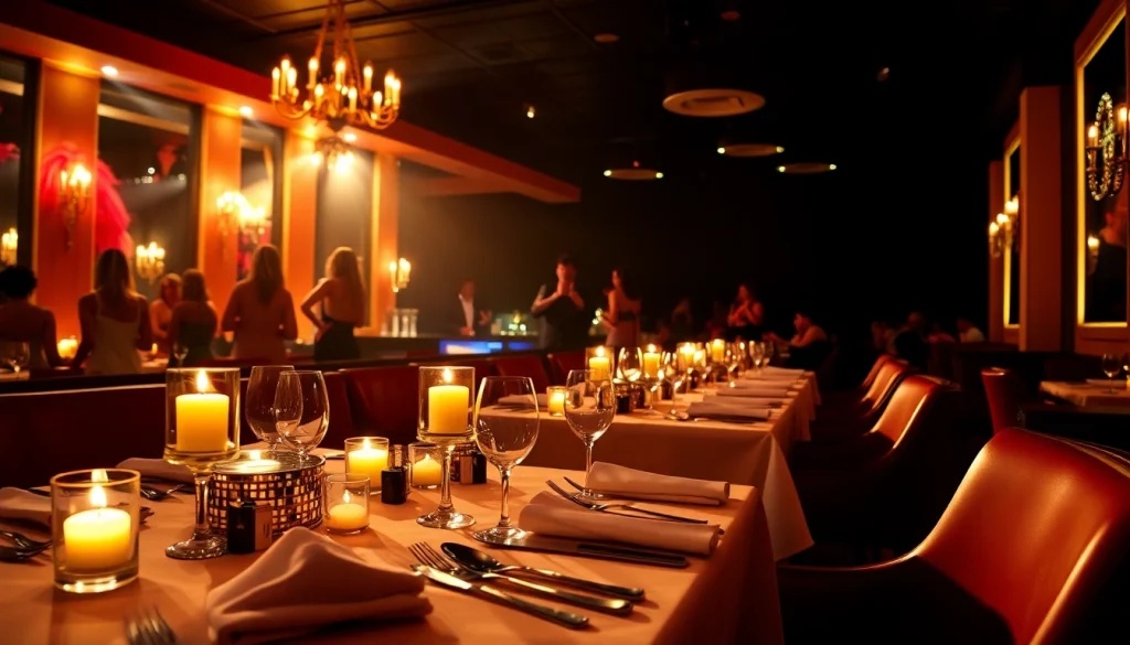 Dinner sxm at Club Noir, featuring intimate candlelit tables and captivating performances.