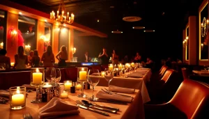 Dinner sxm at Club Noir, featuring intimate candlelit tables and captivating performances.