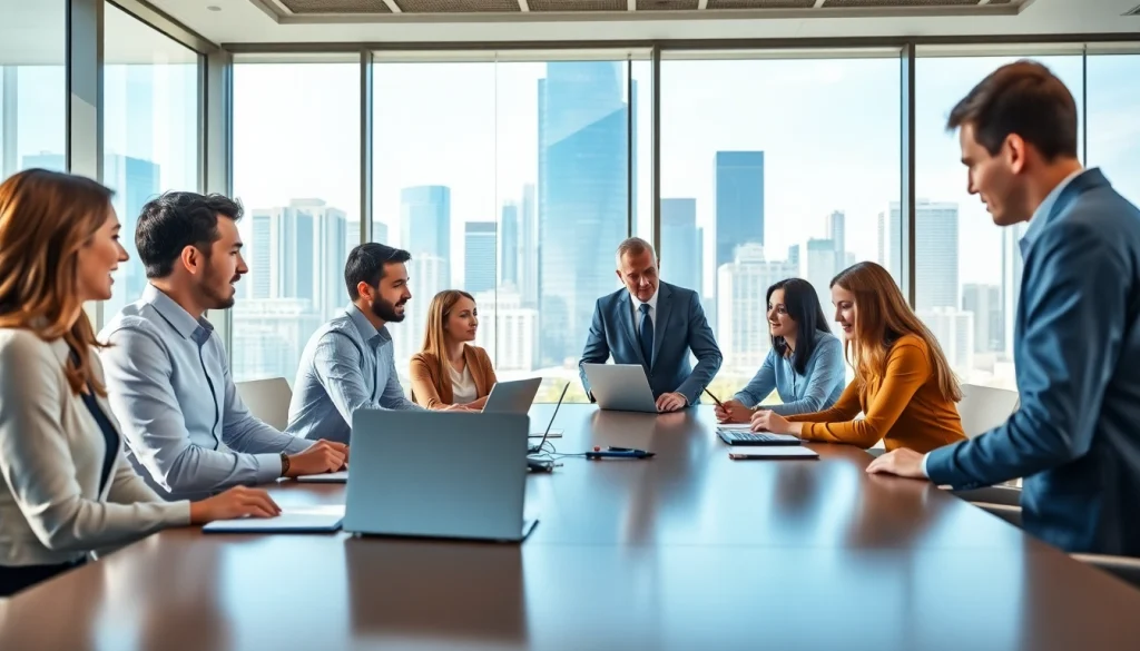 Business Consultants in Dubai collaborating in a modern office environment.