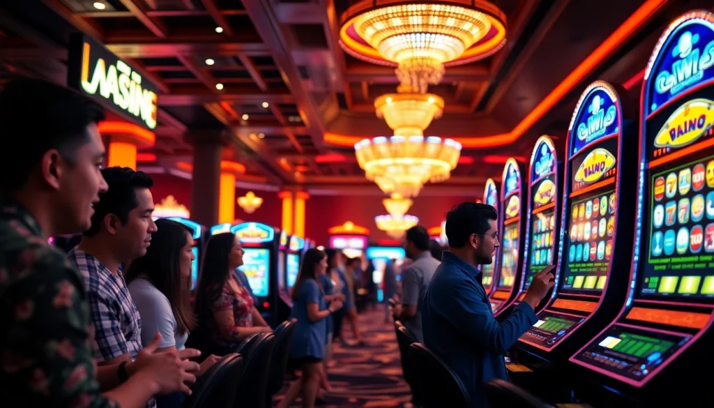 Bermain slot depo pulsa dengan keseruan di dalam kasino modern.