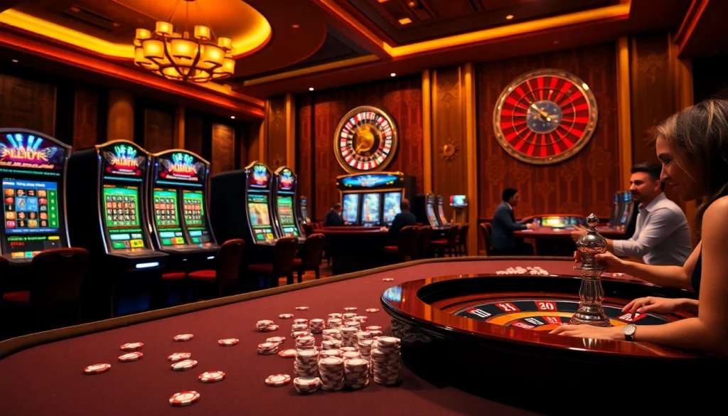 Excited players enjoying thrilling games at ev88's luxurious online casino.