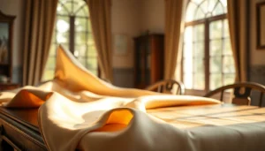 Satijn stof met een luxe uitstraling, perfect belicht voor een elegant effect.