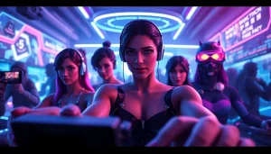 Interactive scene showcasing AI-driven graphics in porn games ai, featuring lifelike avatars and futuristic gaming elements.