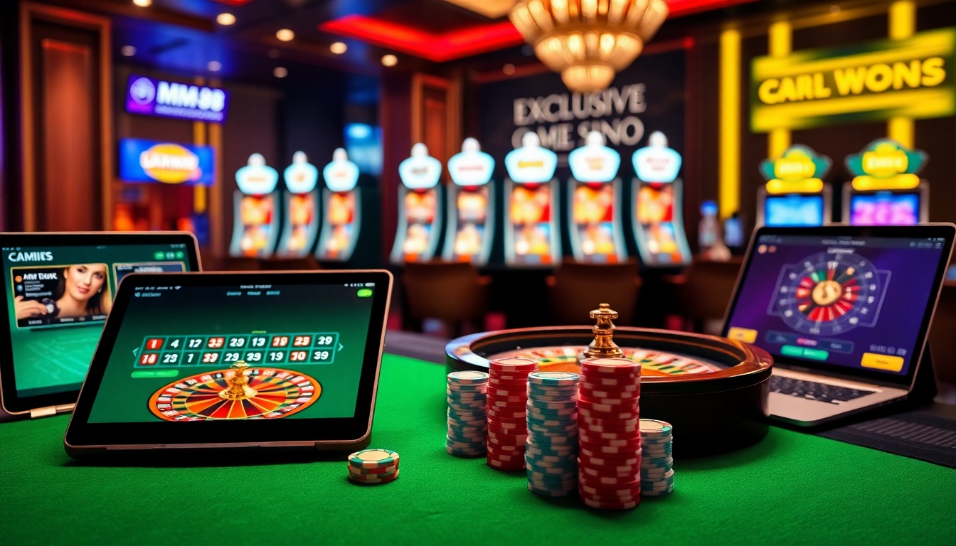 Players enjoying the MM 88 gaming interface at a luxurious casino table, heightening excitement.