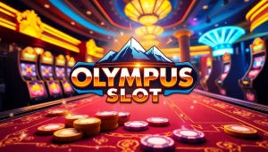 Mainkan permainan Olympus slot yang seru di kasino mewah dengan warna-warna cerah dan pencahayaan dinamis.