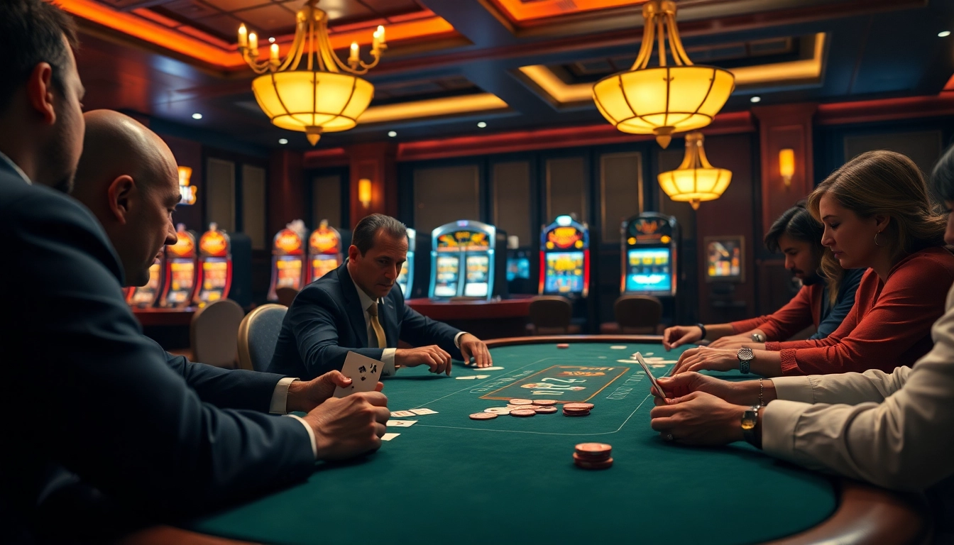 Engaged players at a poker table on reddit showcasing high-stakes casino excitement.