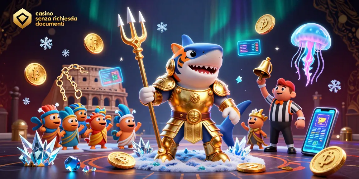 Scopri i migliori casinò senza richiesta di documenti offerti in un'illustrazione vivace e dinamica.