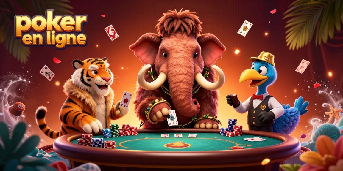 Participer à une partie de poker en ligne avec des personnages animés captivants et une ambiance dynamique.