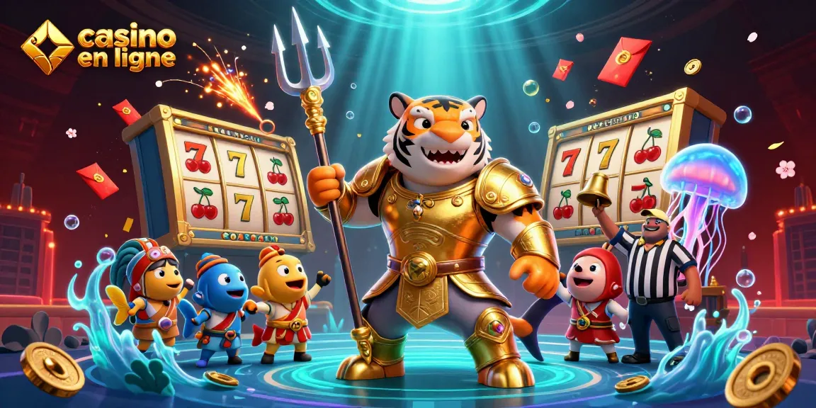 Jouer au casino en ligne avec des personnages animés dans une scène énergique de jeux d'argent en direct.
