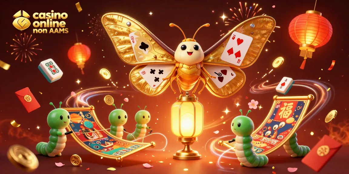 Gioca in un casinò online non AAMS con divertenti scene di gioco e simboli cinesi festivi.