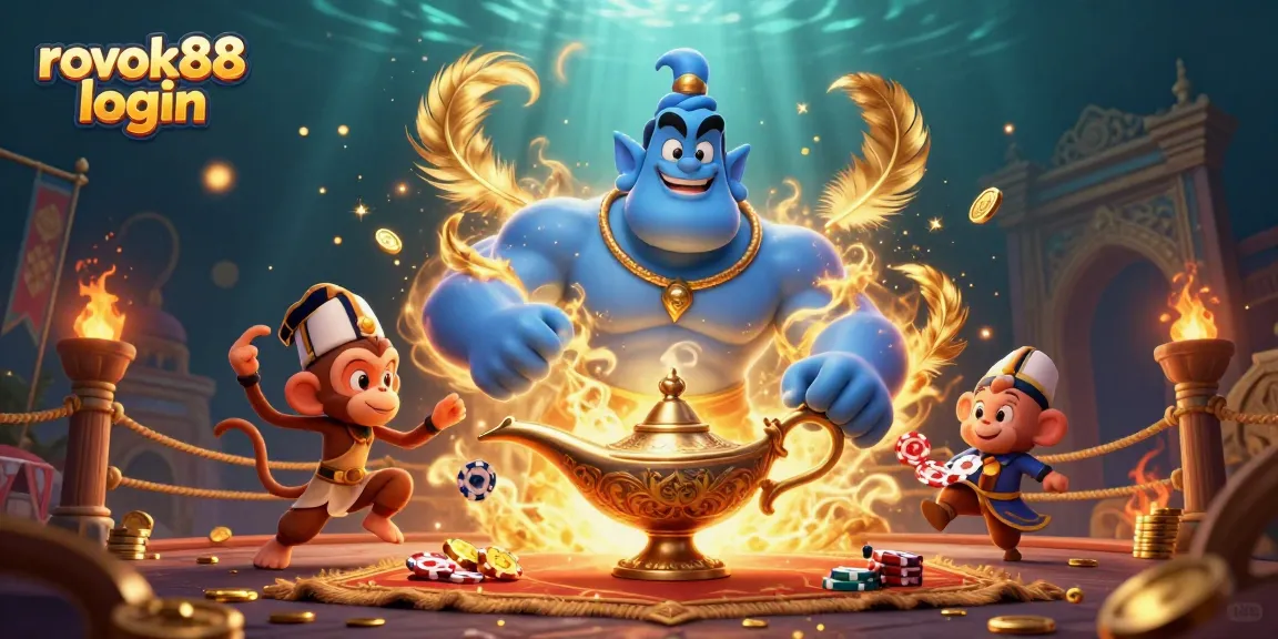 Experience the thrill of rokok88 login featuring captivating casino elements and vibrant characters.