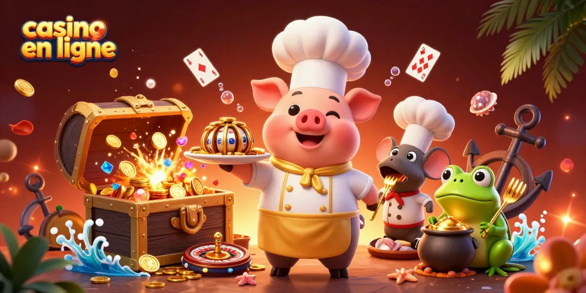 Plongez dans l'univers des casinos en ligne avec cette illustration dynamique mettant en scène le chef et ses complices.