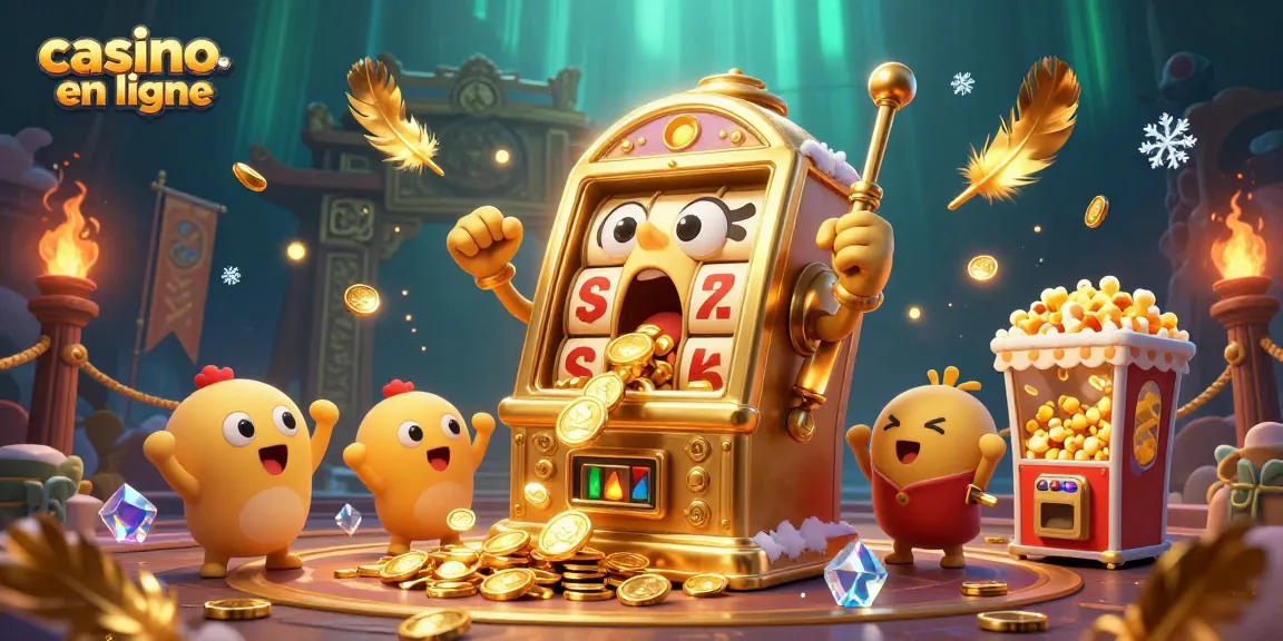 Image dynamique d'une machine à sous animée remportant un jackpot dans un casino en ligne.