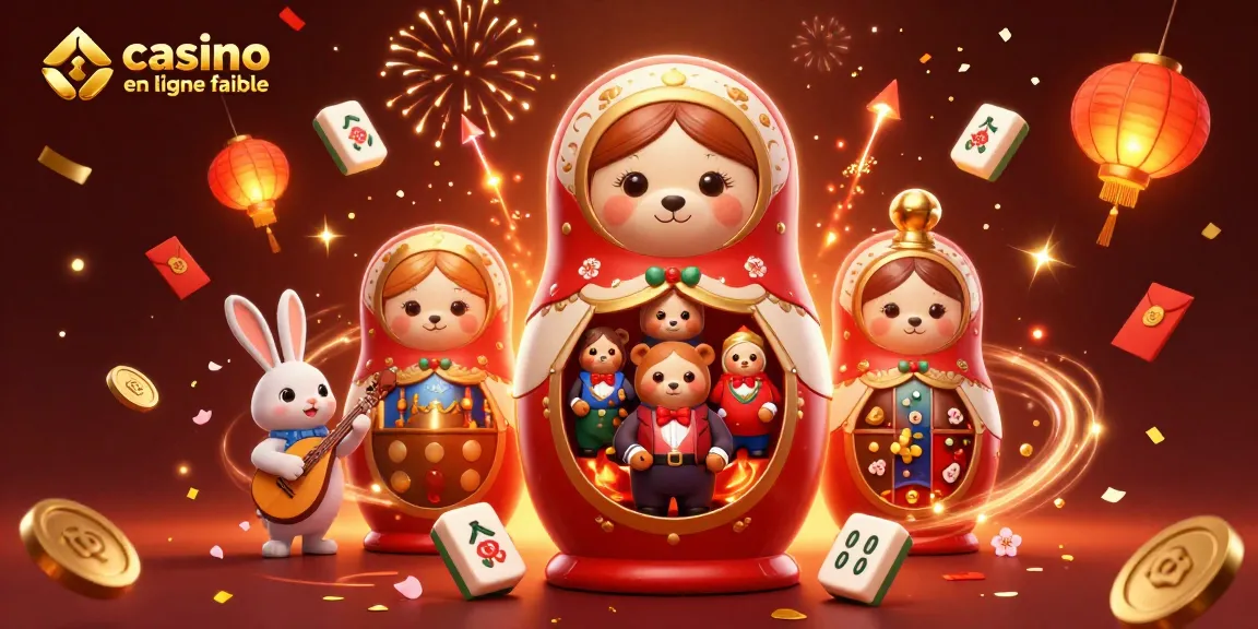 Découvrez une scène animée de casino en ligne fiable avec des ours et des éléments festifs.