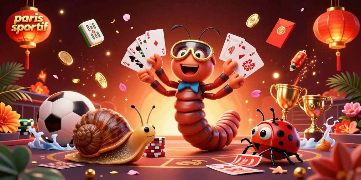 Paris sportif : une scène dynamique de jeu avec un croupier millipède et des éléments de sport, pleine de détails.