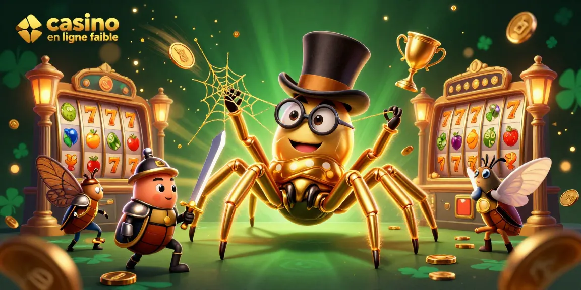 Jouez à des jeux passionnants sur un casino en ligne fiable avec une illustration de scène animée remplie d'éléments de jeu.