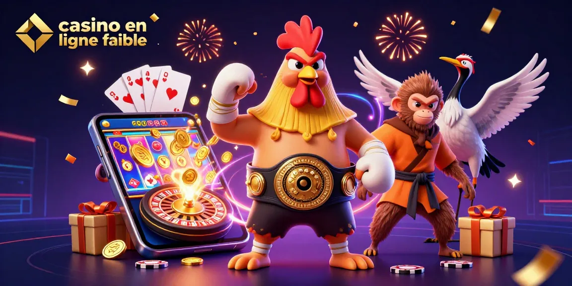 Participez aux jeux de casino en ligne fiable avec ce majestueux coq, un singe Shaolin et un maître grue.
