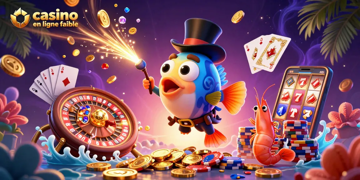 Attirez des pièces d'or avec un casino en ligne fiable mettant en scène un poisson-pêcheur et un camarade
