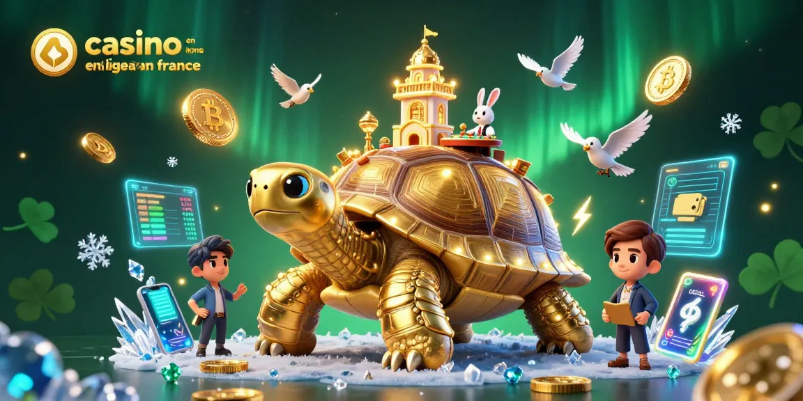 Jouez sur le casino en ligne légal en France avec notre tortue géante et un croupier lapin.