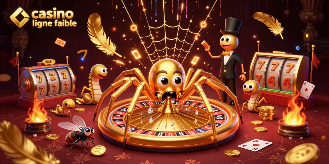 Le casino en ligne fiable avec une araignée dorée et des paris nerveux sur une roulette.