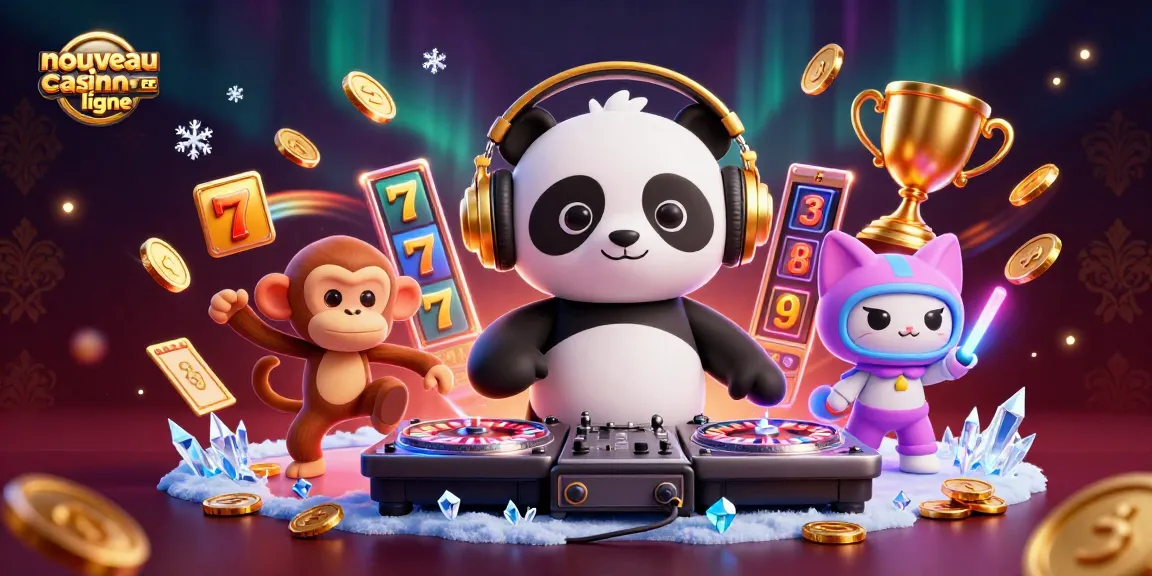Plongez dans l'univers des jeux avec le nouveau casino en ligne, où des personnages colorés s'animent autour de machines à sous dynamiques.