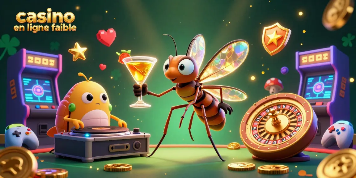 Illustration dynamique d'un casino en ligne fiable, avec des personnages animés et des éléments de jeu colorés.