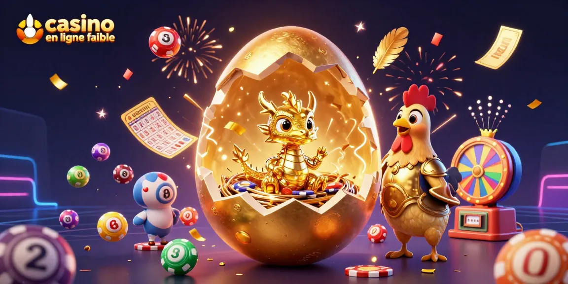 Découvrez le monde du casino en ligne fiable avec un dragon doré et des éléments de jeux captivants.