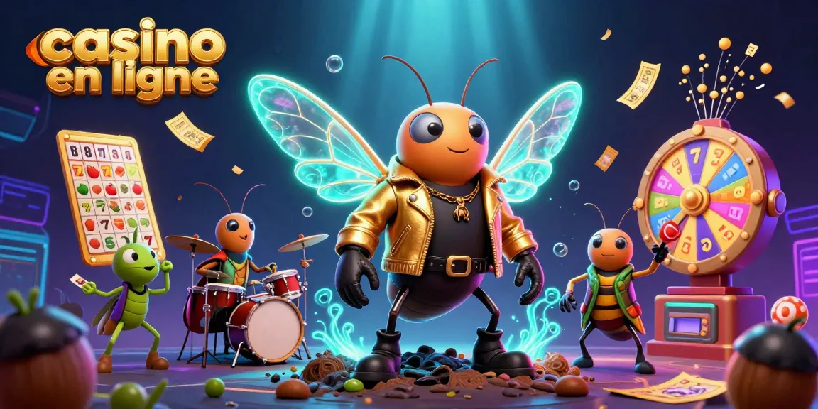 Aperçu d'une scène dynamique de casino en ligne avec des personnages animés et des éléments de jeu colorés.