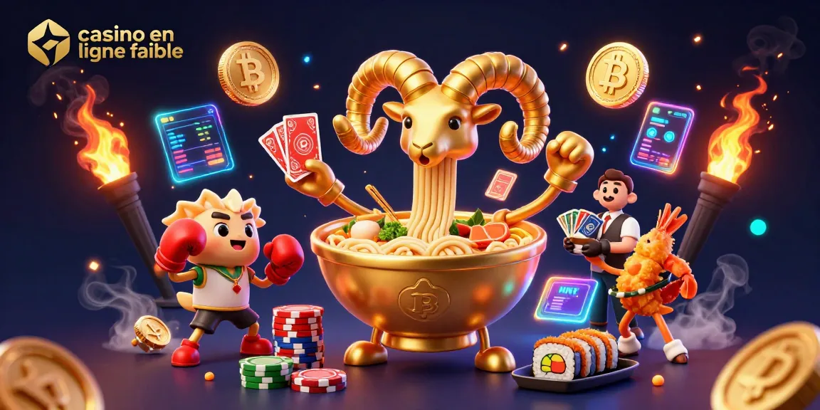 Jouer dans un casino en ligne fiable avec un grand bol de ramen coloré et des personnages animés.