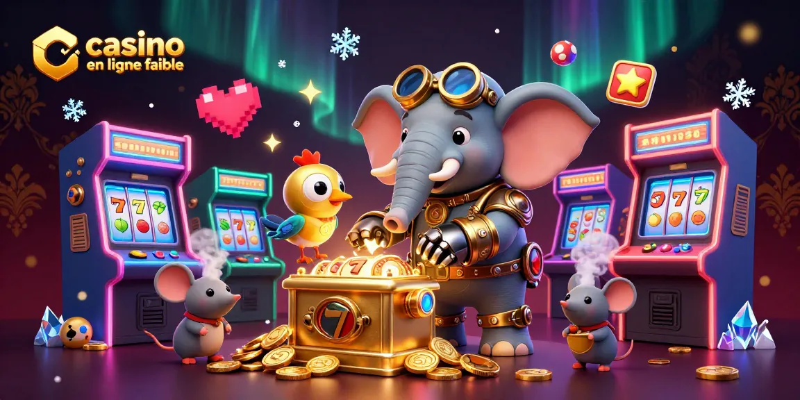 Jouez au casino en ligne fiable avec notre éléphant steampunk dans une illustration dynamique.