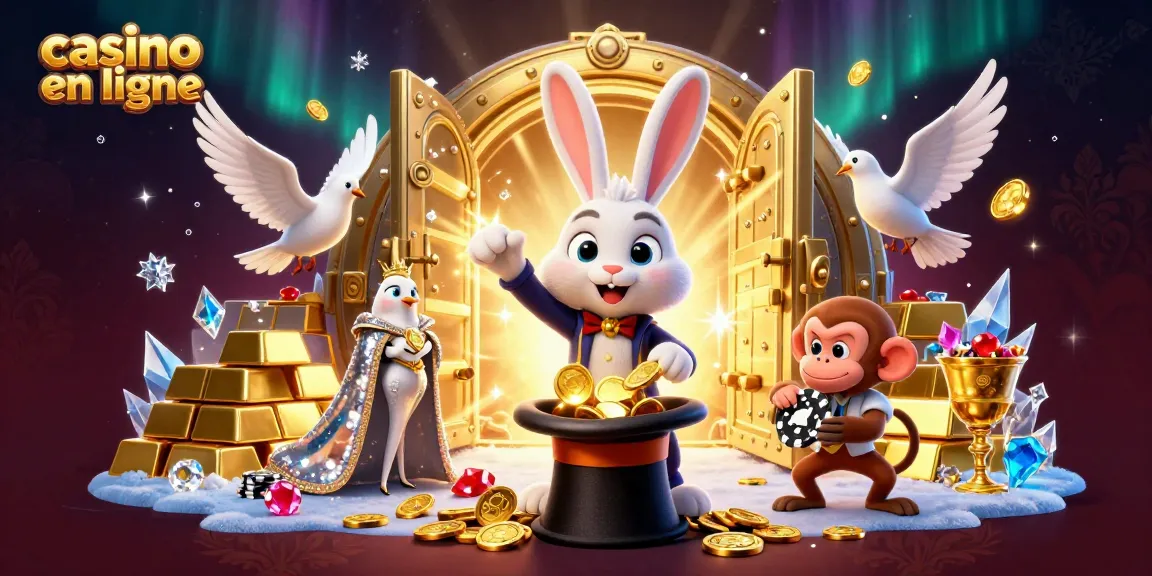 Découvrez le casino en ligne à travers une scène magique réunissant un lapin magicien et ses compagnons.